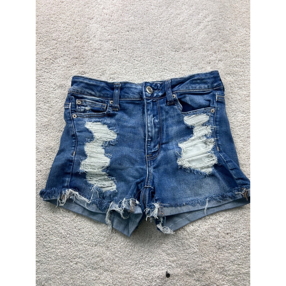 American Eagle Women's Denim Shorts 6 Ne(x)t Level High Rise Distressed
